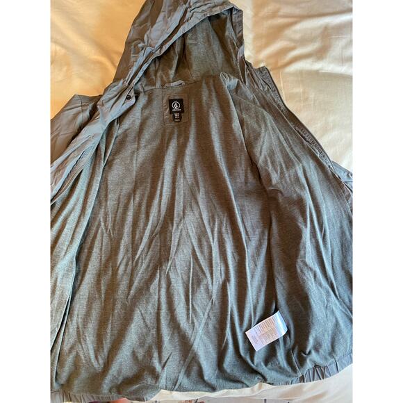 Volcom gray windbreaker jersey lined mens medium 600mm water resistant jacket - Picture 3 of 6